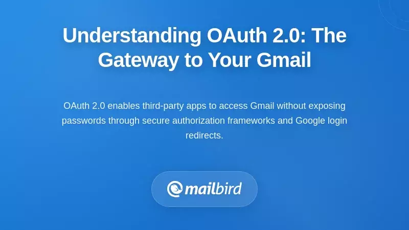 OAuth 2.0 authorization framework diagram showing third-party Gmail access gateway