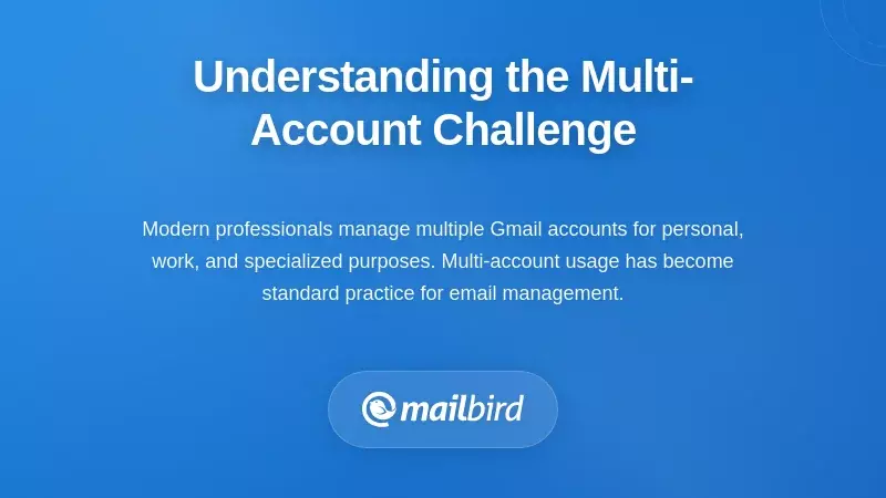 Professional managing multiple Gmail accounts with unified inbox interface