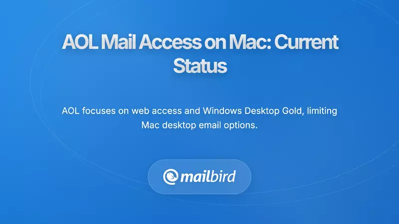 AOL Mail setup interface on macOS showing IMAP and SMTP protocol configuration options