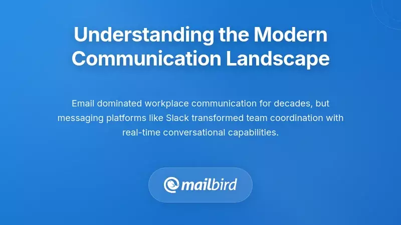 Modern communication landscape showing email and chat channels in workplace collaboration