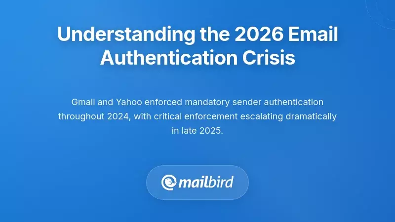 Email authentication crisis warning with SPF DKIM DMARC protocols highlighted for 2026 deliverability