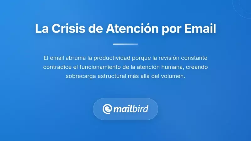 Persona abrumada por notificaciones constantes de correo electrónico que interrumpen el tiempo de trabajo enfocado
