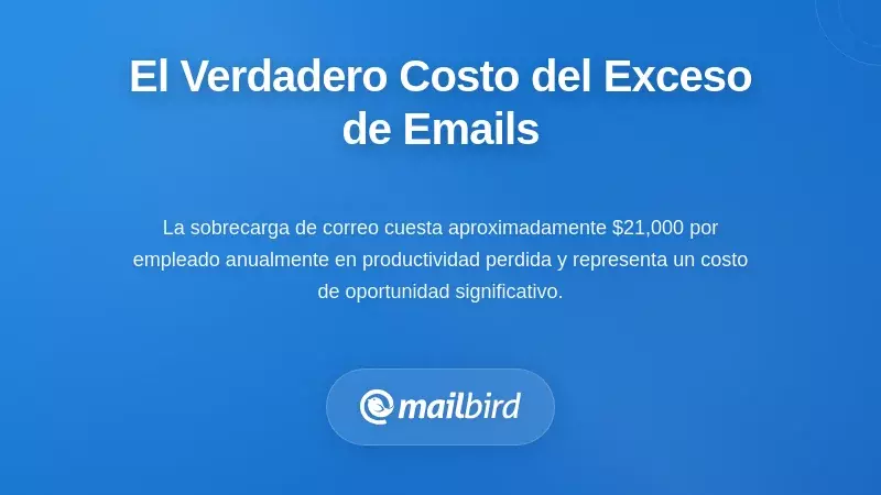 Profesional abrumado por el desbordamiento de correos electrónicos que muestra los costes ocultos de la gestión de la bandeja de entrada