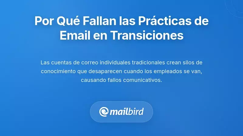 Comprender por qué las prácticas tradicionales de correo electrónico fallan durante las transiciones