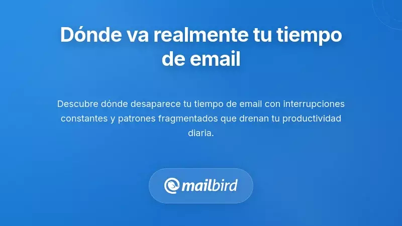 Persona analizando datos de seguimiento de tiempo de correo en portátil mostrando métricas de productividad y patrones de flujo de trabajo