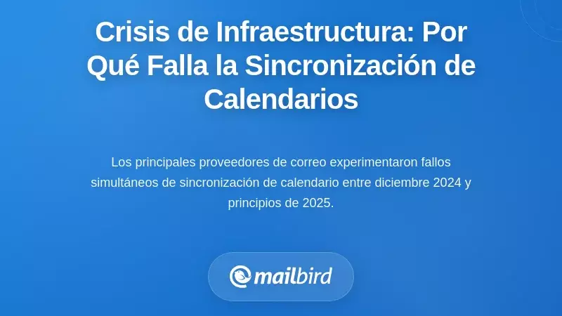 La crisis de infraestructura: por qu&eacute; la sincronizaci&oacute;n del calendario est&aacute; fallando entre los principales proveedores de correo electr&oacute;nico