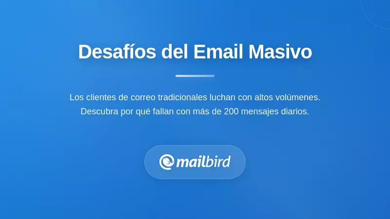 Profesional abrumado por un buzón con cientos de correos electrónicos no leídos que ilustra los desafíos del correo electrónico de alto volumen