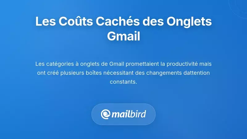 Interface de la bo&icirc;te de r&eacute;ception &agrave; onglets de Gmail affichant les cat&eacute;gories Principale, R&eacute;seaux sociaux, Promotions, Mises &agrave; jour et Forums
