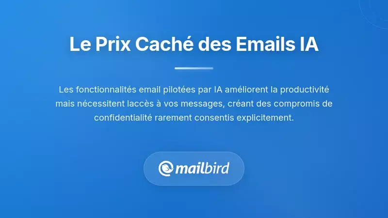 Illustration des pr&eacute;occupations li&eacute;es &agrave; la confidentialit&eacute; et &agrave; l'IA analysant les messages email