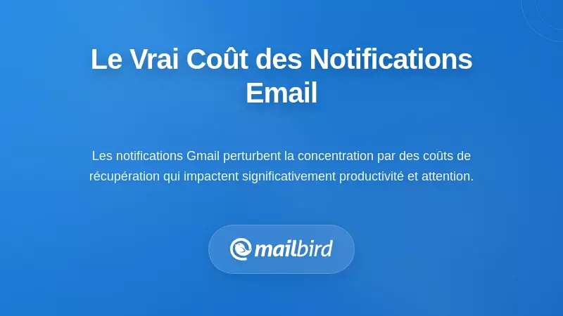 Personne submerg&eacute;e par les alertes constantes des notifications Gmail perturbant la concentration et la productivit&eacute; au travail