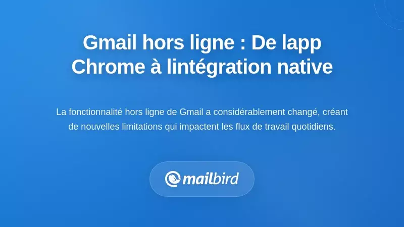 Comprendre l'évolution de l'accès hors ligne à Gmail : de l'application Chrome à l'intégration native