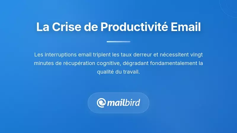 Personne submergée par des notifications e-mail constantes provoquant une perte de productivité et un changement de contexte