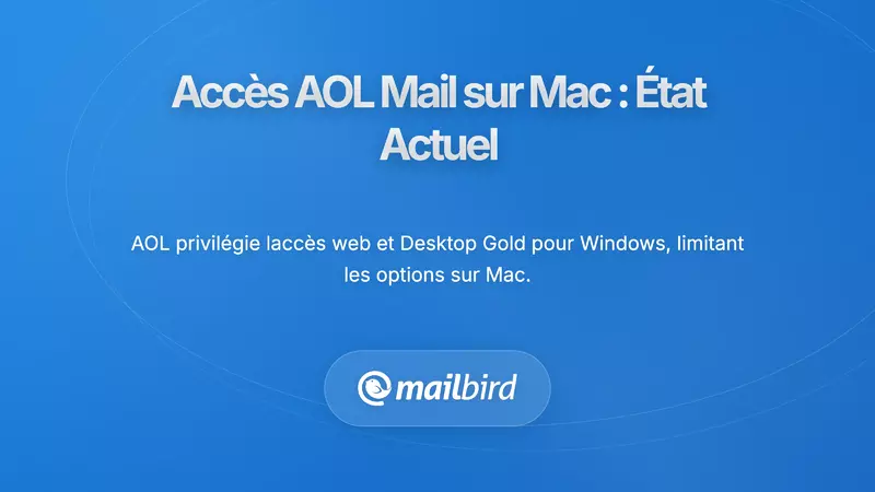 Interface de configuration de AOL Mail sur macOS montrant les options de configuration des protocoles IMAP et SMTP