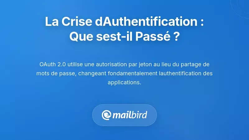 Comprendre la crise d'authentification : Que s'est-il passé avec votre client de messagerie