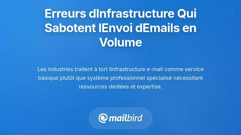 Les erreurs fondamentales d'infrastructure qui compromettent les opérations d'e-mails à fort volume