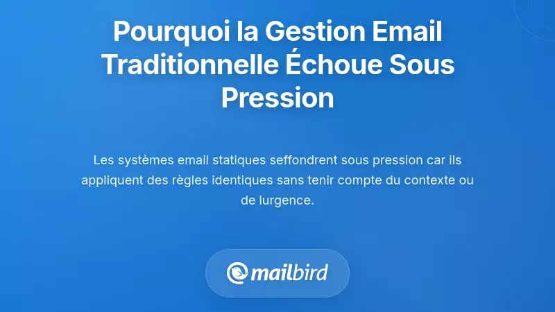 Comprendre pourquoi la gestion traditionnelle des emails &eacute;choue sous pression