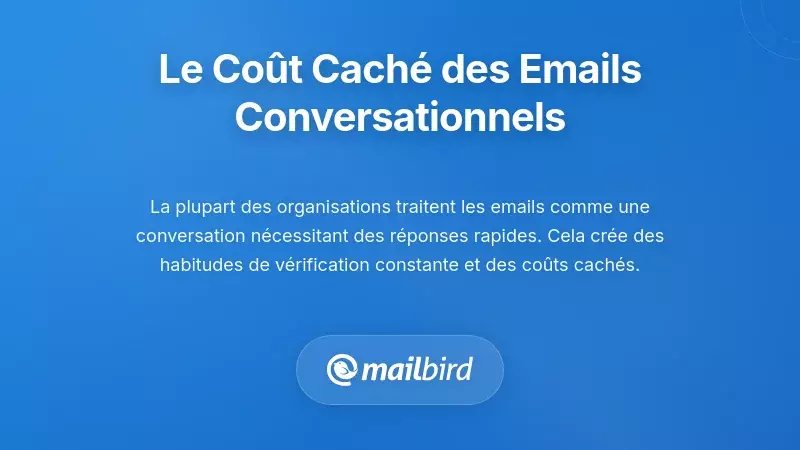 Professionnel submergé par les notifications constantes d'emails et la culture du courrier électronique conversationnel