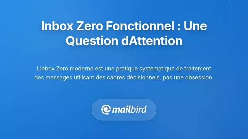 Comprendre le concept de Inbox Zero fonctionnel : il s'agit d'attention, pas d'une boîte de réception vide
