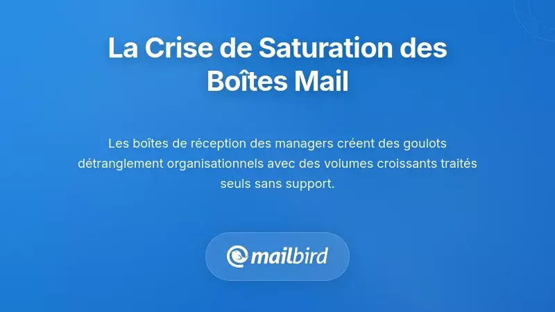 Boîte de réception d'un manager débordée par les e-mails créant un goulot d'étranglement organisationnel