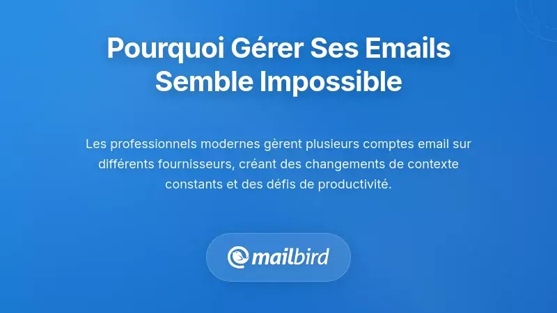 Professionnel submerg&eacute; par plusieurs comptes e-mail et chaos dans la bo&icirc;te de r&eacute;ception sur l'&eacute;cran d'ordinateur