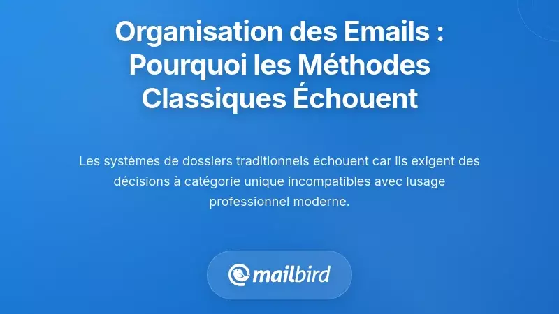 Comprendre les Fondamentaux de l'Organisation des E-mails : Pourquoi les Approches Traditionnelles Sont Insuffisantes