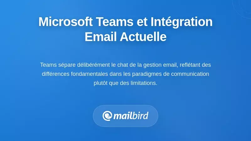 L'&eacute;tat actuel de Microsoft Teams et de l'int&eacute;gration des e-mails