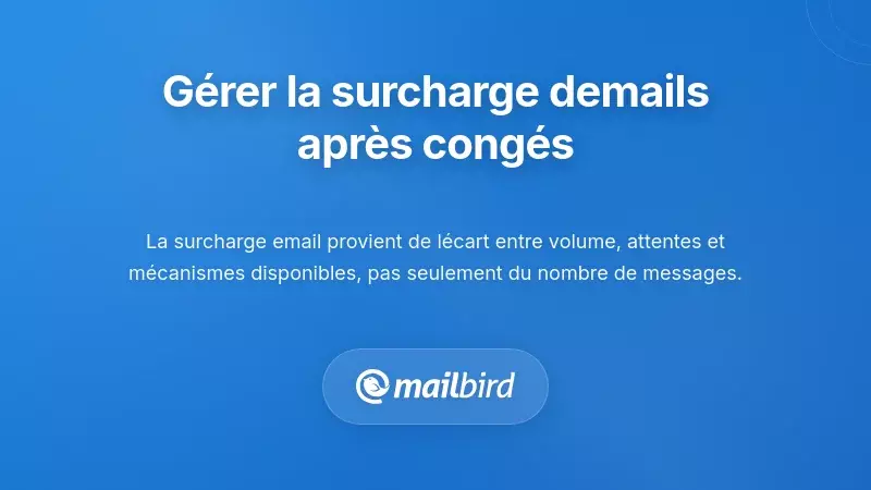 Personne submerg&eacute;e par des centaines de courriels non lus apr&egrave;s un retour de cong&eacute;