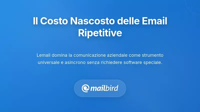 Professionista che analizza modelli di email ripetitive mostrando il tempo perso nelle risposte duplicate