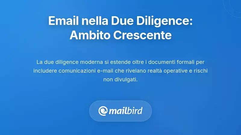 Professionisti aziendali che esaminano documenti digitali e record di email durante il processo di due diligence per fusioni e acquisizioni