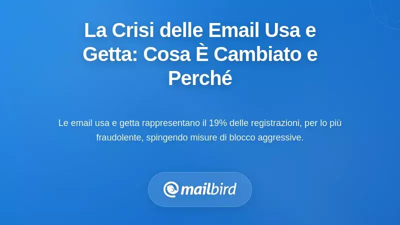 Comprendere la crisi delle email usa e getta: cosa &egrave; cambiato e perch&eacute; &egrave; importante