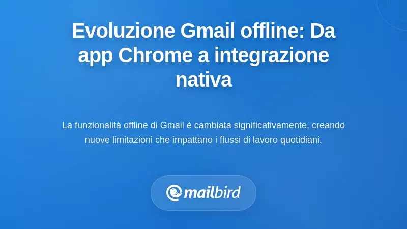 Comprendere l'evoluzione dell'accesso offline a Gmail: dall'app Chrome all'integrazione nativa