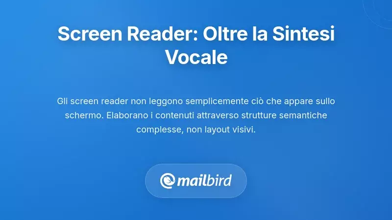 Comprendere l'Esperienza del Lettore di Schermo: Più di un Semplice Testo Parlato