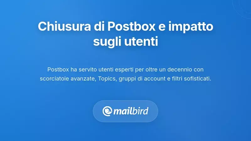 Comprendere la dismissione di Postbox e il suo impatto sugli utenti