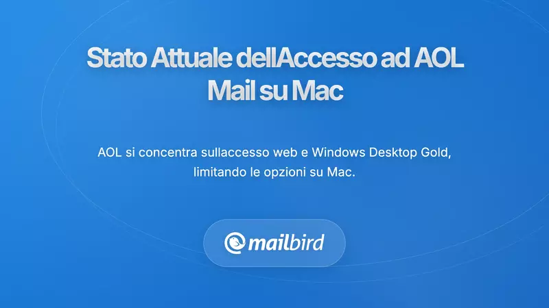 Interfaccia di configurazione di AOL Mail su macOS che mostra opzioni di configurazione dei protocolli IMAP e SMTP