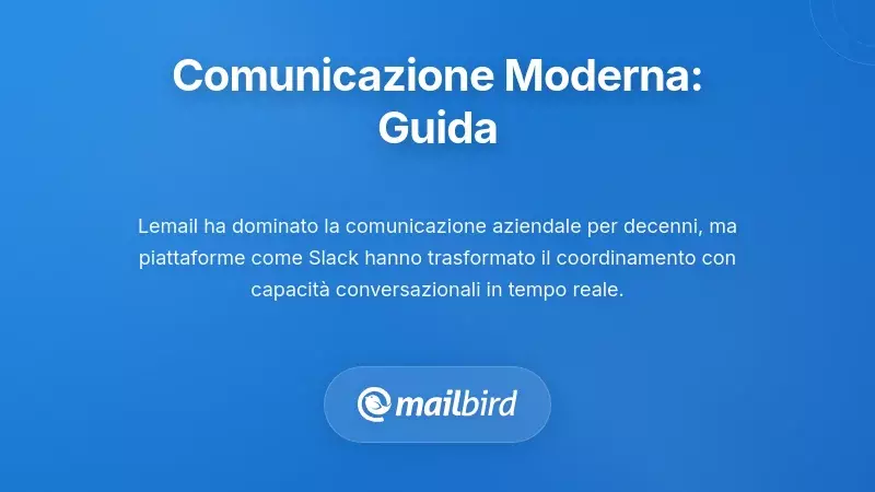 Panorama della comunicazione moderna che mostra canali email e chat nella collaborazione sul posto di lavoro