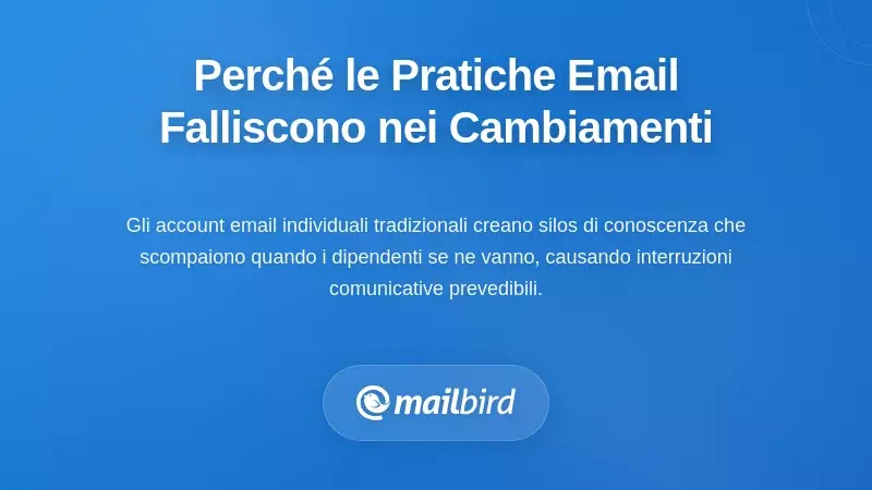Capire perché le pratiche tradizionali di email falliscono durante le transizioni