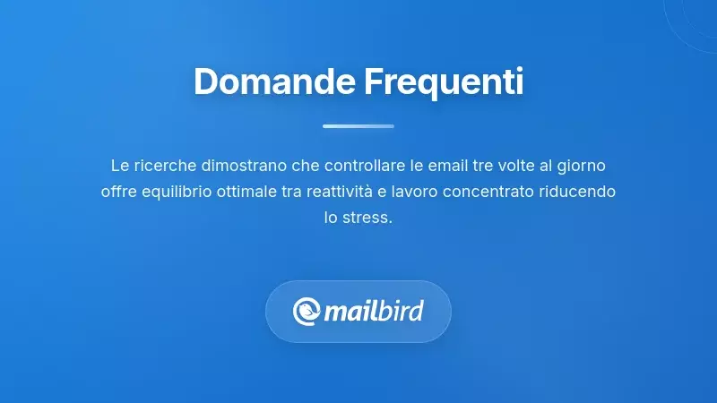 Persona che controlla la posta elettronica secondo un programma con calendario che mostra tre blocchi temporali giornalieri