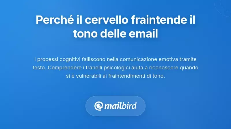 Cervello e icona email che mostrano il bias cognitivo nell’interpretazione del tono delle email
