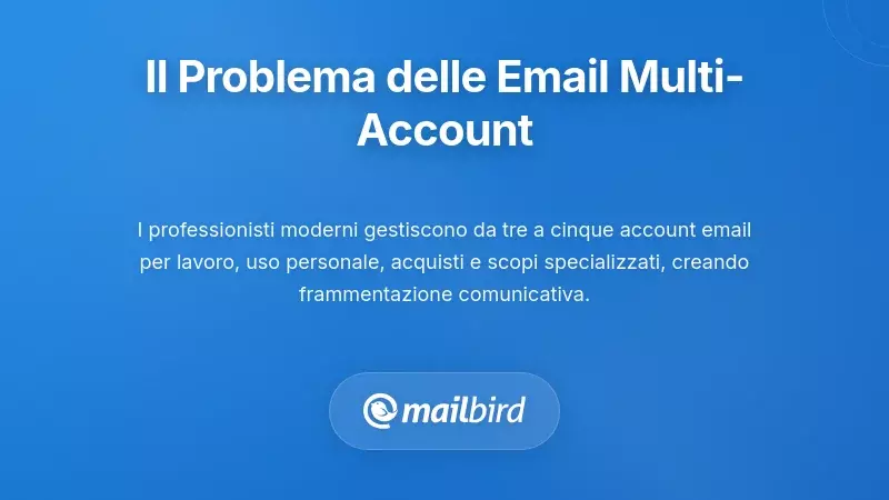 Professionista che gestisce pi&ugrave; account email in un'interfaccia di casella di posta unificata