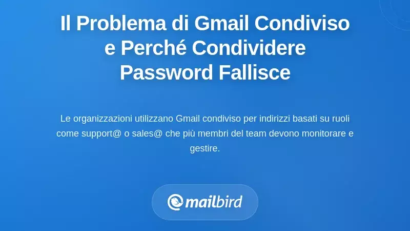 Comprendere il problema del 'Gmail condiviso' e perché la condivisione delle password fallisce