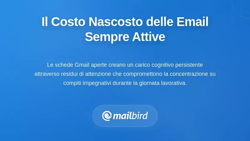 Persona sopraffatta da più schede del browser Gmail che drenano concentrazione e produttività