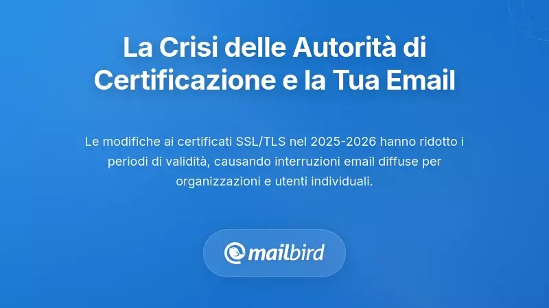 Comprendere la crisi delle autorit&agrave; di certificazione che influisce sulla tua email