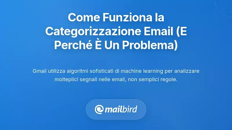 Come Funziona realmente la Categorizzazione delle Email (E Perch&eacute; Questo &egrave; un Problema di Privacy)