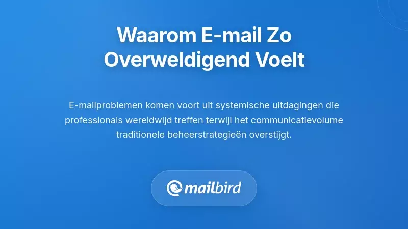 Visualisatie van e-mailoverload die stress in de inbox en uitdagingen in tijdbeheer toont voor productiviteitsgids