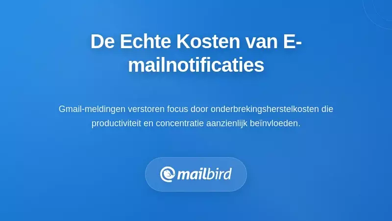 Persoon overweldigd door constante Gmail-meldingalerts die de focus en productiviteit op het werk verstoren