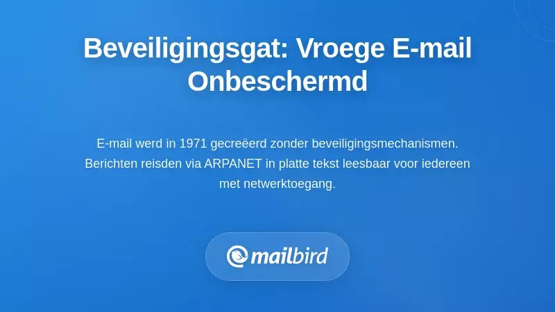 Vroeg e-mailsysteemarchitectuur met onversleutelde SMTP-protocol kwetsbaarheden van 1971