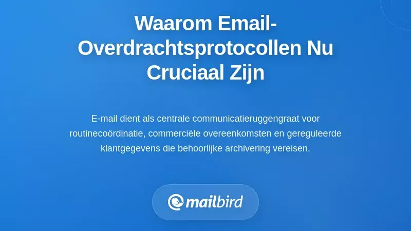 Diagram van e-mailcommunicatienetwerk die organisatorische berichtstroom en dataverbindingen toont