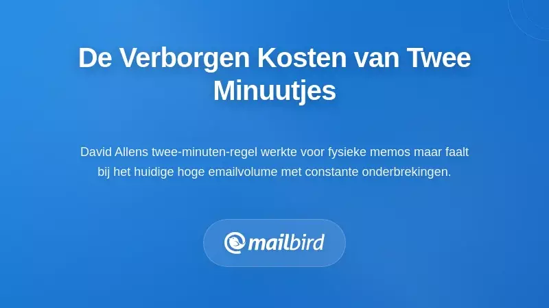 Professional overweldigd door constante e-mailonderbrekingen die de verborgen kosten van de twee minuten regel productiviteit tonen