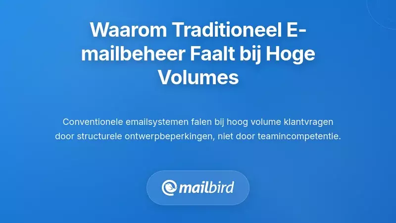 Begrijpen waarom traditioneel e-mailbeheer faalt bij een hoog volume
