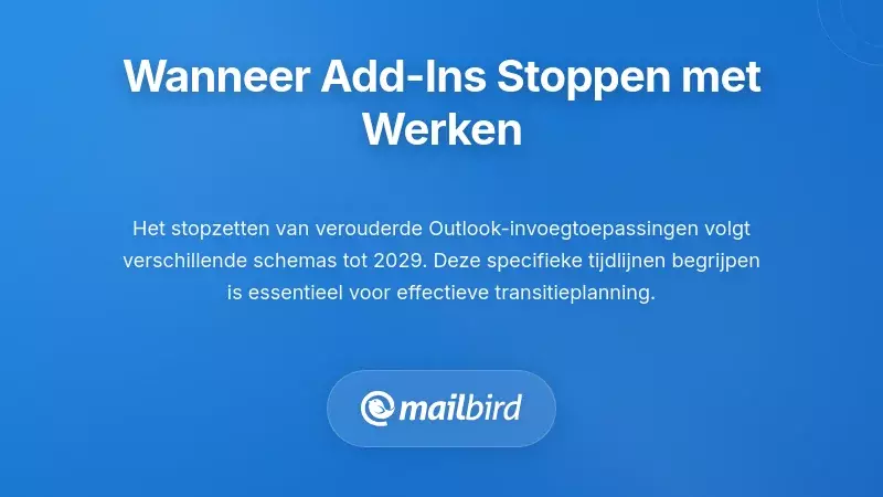 Inzicht in de Tijdlijn: Wanneer Uw Add-Ins Stoppen met Werken